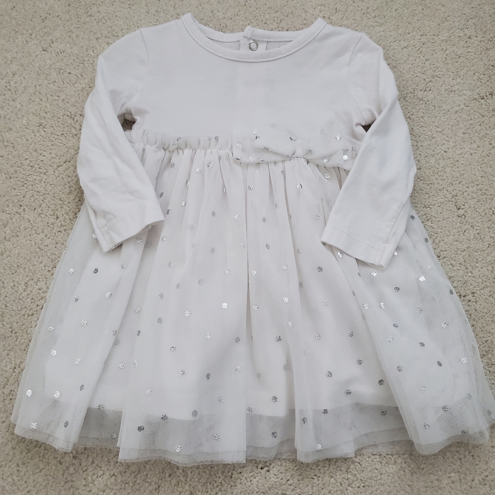 Carter's Baby Girl Long Sleeve Tulle Polka Dot Dress sz6m